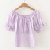 Summer square collar sleeve short blouse nihaostyle clothing wholesale NSYID68009