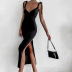 split basic short-sleeved dress nihaostyle clothing wholesale NSYLF68018