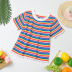 Short-sleeved knitted striped blouse nihaostyle clothing wholesale NSYIC68024