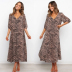 loose v-neck mid-sleeve large print dress wholesale clothing vendor Nihaostyles NSSUO68061