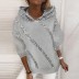 sequin Printed Loose Hooded Sweater NSYF68088