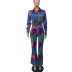 fashion printing long-sleeved wide-leg pants set wholesale clothing vendor Nihaostyles NSXHX68124