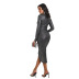 fashion bronzing long-sleeved split dress wholesale clothing vendor Nihaostyles NSXHX68146