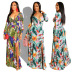 printed split coat floral dress wholesale clothing vendor Nihaostyles NSXHX68150