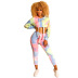 tie-dye hooded sports suit long-sleeved loose sweater two-piece set wholesale clothing vendor Nihaostyles NSXHX68155