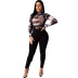knitted printed tight-fitting two-piece set nihaostyle clothing wholesale NSCYF68173