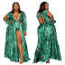 plus size printed halter cross cut out one-piece dress NSCYF68176