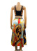 lace trim sling print vest big swing pleated skirt set wholesale clothing vendor Nihaostyles NSMFF68229