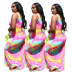 digital color printing lace-up sleeveless dress wholesale clothing vendor Nihaostyles NSMFF68233