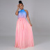sexy sleeveless halter pure color gradient dress wholesale clothing vendor Nihaostyles NSCYF68243