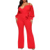 fashion solid color loose horn jumpsuit wholesale clothing vendor Nihaostyles NSCYF68257