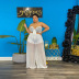 see-through chest-wrapped top with chest cotton and wide-leg pants two-piece set wholesale clothing vendor Nihaostyles NSCYF68258