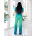 Gradient Color Princess Puff Sleeve Wide Leg Jumpsuit wholesale clothing vendor Nihaostyles NSCYF68261