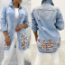 nihaostyle clothing wholesale fashion women s leopard stitching denim jacket NSWL65602