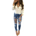 High Waist Ripped Casual Jeans NSWL65607