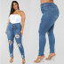 nihaostyle clothing wholesale high waist ripped large size jeans NSWL65617