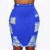 High Waist Ripped Denim Skirt NSWL65618