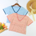 nihaostyle clothing wholesale Summer pink thin cut-out high-waist cropped top NSYAY65743