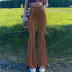 Solid Color Line High Waist Flared Pants NSRUI68291