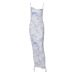 Print Drawstring Slimming Halter Strap Mid-Length Dress NSHTL68300