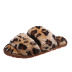 Pantuflas de fondo plano con estampado de leopardo NSHYR68356