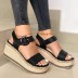 leopard-print linen buckle wedge sandals wholesale women s clothing Nihaostyles NSHYR68358