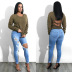 Spring/Summer New Stretch Ripped Jeans nihaostyle clothing wholesale NSWL68439