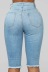 slim ripped denim middle pants women nihaostyle clothing wholesale NSWL68443