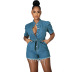 casual denim jumpsuit with belt wholesale women s clothing Nihaostyles NSSF68445
