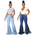 fashion wild fringed stretch denim flared pants wholesale women s clothing Nihaostyles NSSF68446