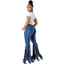 fashion wild fringed stretch denim flared pants wholesale women s clothing Nihaostyles NSSF68446