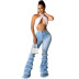 Washed hole stitching stretch flared jeans wholesale women s clothing Nihaostyles NSSF68447