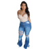 all-match washable ripped fringed bell bottom jeans wholesale women s clothing Nihaostyles NSSF68451