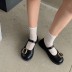 autumn new fashion metal buckle small leather shoes nihaostyle clothing wholesale NSHU68528