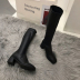 Block heel square toe over the knee leather boots wholesale clothing vendor Nihaostyles NSYUS68703