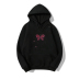 Butterfly Letter Print Fleece Hooded Long-Sleeved Sweatshirt NSYAY68761