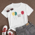 Balloon English print casual short-sleeved T-shirt wholesale clothing vendor Nihaostyles NSYAY68753