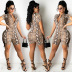 short-sleeved women s leopard print lace-up jumpsuit nihaostyle clothing wholesale NSXYZ68532