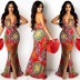 Print Sleeveless Long Skirt Dress NSXYZ68543