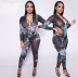women s sexy mesh printing two-piece set nihaostyle clothing wholesale NSXYZ68575