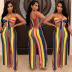printed striped sexy two-piece set wholesale clothing vendor Nihaostyles NSXYZ68593