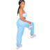 Oblique Shoulder Sling Strap Stitching Vest & Pants Set NSYNS68605