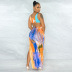 print sexy waist dress wholesale clothing vendor Nihaostyles NSYNS68611