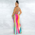 Positioning Print Open Back Tie Rope Sexy Dress NSYNS68619
