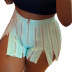 solid color high waist zipper shorts NSMYF68642