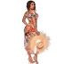floral print pleated off-shoulder vest & split skirt 2 piece set NSMYF68685
