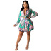 Long-Sleeved Printed Pleated Set NSMYF68689