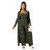 Polka dot long sleeve outwear & slip dress 2 piece set NSMYF68697