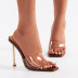 Transparent High-Heeled Square Toe Sandals NSSO68813