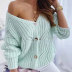 Retro V-Neck Loose Hollow Long Sleeve Knitted Sweater Cardigan NSJIM68835